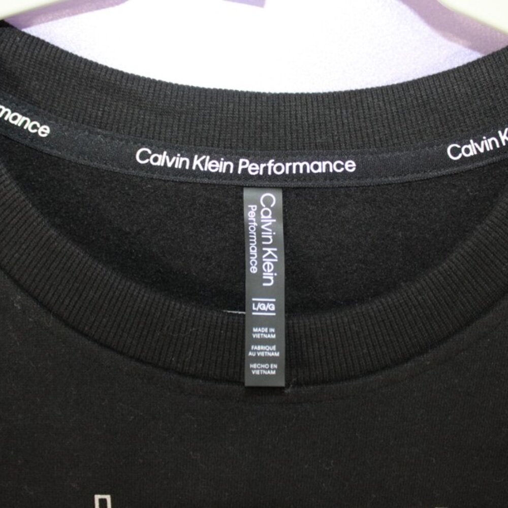 Calvin Klein Performance Black Logo Sweatshirt Pullover NWT - Picture 4 of 6